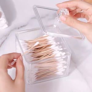 Clear Acrylic Container for Cotton Swabs Q tips